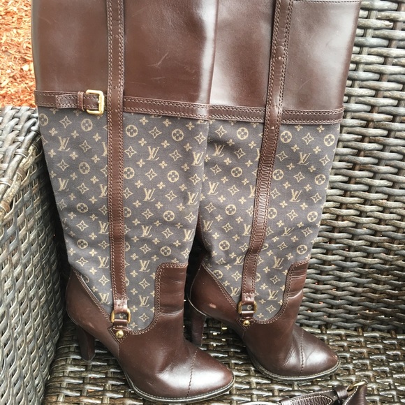 Louis Vuitton mini lin high heel boots - Picture 3 of 16